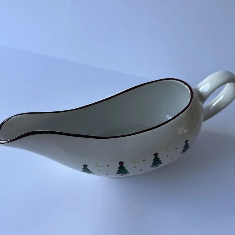 Sakura Christmas Tree Porcelain Holiday Gravy Boat Magic Of Santa